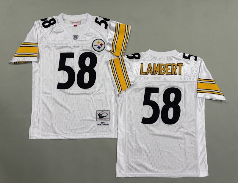 Men 2025 Pittsburgh Steelers #58 Lambert white Throwback Limited NFL Jersey style 002->pittsburgh steelers->NFL Jersey